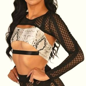 *NWT* iHeartRaves Freaky Fishnet Ultra Crop Top